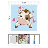 corvo hobi Sayılarla Boyama 20x20 Cm Tuval Seti Fırça Boya Dahil Çıtaya Gerili - SEVİMLİ İNEK