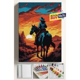 corvo hobi Sayılarla Boyama Seti Numaralı Tuval Fırça Boya Dahil Kasnaklı Set 50x70 Cm - COVBOY