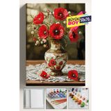 corvo hobi Sayılarla Boyama Seti Numaralı Tuval Fırça Boya Dahil Kasnaklı Set 50x70 Cm - DANTEL VAZO