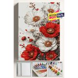 corvo hobi Sayılarla Boyama Seti Numaralı Tuval Fırça Boya Dahil Kasnaklı Set 50x70 Cm - GELİNİK ÇİÇEĞİ