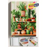 corvo hobi Sayılarla Boyama Seti Numaralı Tuval Fırça Boya Dahil Kasnaklı Set 50x70 Cm - KAKTÜS RAF ÇİÇEKLER