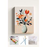 corvo hobi Sayılarla Boyama Seti Numaralı Tuval Fırça Boya SANATSAL ÇİÇEKLER 40X50 Cm