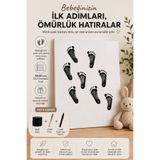 corvo hobi Yenidoğan Bebek El Ve Ayak Izi Tuval 40x50 - Siyah Boya , Fırça , Askı Aparatı Dahil