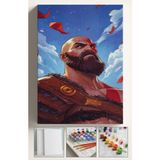 Corvo Sayılarla Boyama Çerçeveli Hobi Seti Numaralı Tuval Fırça Boya Dahil Kasnaklı 40X50 cm Godofwar