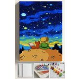 Corvo Sayılarla Boyama Çerçeveli Hobi Seti Numaralı Tuval Fırça Boya Dahil Kasnaklı 40X50 cm Küçük Prens