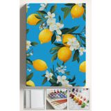Corvo Sayılarla Boyama Çerçeveli Hobi Seti Numaralı Tuval Fırça Boya Dahil Kasnaklı 40X50 cm Limon Ağacı