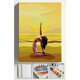 Corvo Sayılarla Boyama Çerçeveli Hobi Seti Numaralı Tuval Fırça Boya Dahil Kasnaklı 40X50 cm Pilates