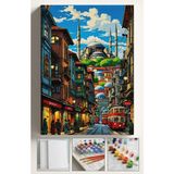 Corvo Sayılarla Boyama Çerçeveli Hobi Seti Numaralı Tuval Fırça Boya Dahil Kasnaklı 40X50 cm Sirkeci