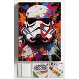 Corvo Sayılarla Boyama Çerçeveli Hobi Seti Numaralı Tuval Fırça Boya Dahil Kasnaklı 40X50 cm Starwars