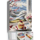 Corvo Sayılarla Boyama Çerçeveli Hobi Seti Numaralı Tuval Fırça Boya Dahil Kasnaklı Manzara Pasta 40X50 Cm