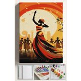 Corvo Sayılarla Boyama Hobi Seti Çerçeveli Numaralı Tuval Fırça Boya Dahil Kasnaklı Afrikalı Dançı 40X50Cm