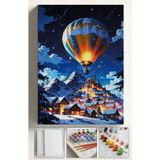 Corvo Sayılarla Boyama Hobi Seti Çerçeveli Numaralı Tuval Fırça Boya Dahil Kasnaklı Balon 40X50 Cm