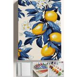 Corvo Sayılarla Boyama Hobi Seti Çerçeveli Numaralı Tuval Fırça Boya Dahil Kasnaklı Mavi Limon 40X50 Cm