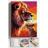 Corvo Sayılarla Boyama Seti Kasnaklı Boyalar ve Fırçalar Dahil 40X5CM Aslan Oğul