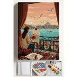 Corvo Sayılarla Boyama Seti Kasnaklı Boyalar ve Fırçalar Dahil 40X5CM Istanbul Çizim