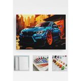 Corvo Sayılarla Boyama Seti Kasnaklı Boyalar ve Fırçalar Dahil 40X5CM Spor Araba