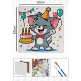 Corvo Sayılarla Boyama Seti Numaralı Tuval Fırça Boya 20X20 cm - Mutlu Yıllar Tom