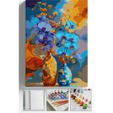 Corvo Sayılarla Boyama Seti Numaralı Tuval Fırça Boya Askı Aparatı Dahil Set 40X50 cm Benekli Çiçek