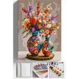Corvo Sayılarla Boyama Seti Numaralı Tuval Fırça Boya Askı Aparatı Dahil Set 40X50 cm Desenli Iki Çiçek