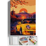 Corvo Sayılarla Boyama Seti Numaralı Tuval Fırça Boya Askı Aparatı Dahil Set 40X50 cm Doğan Güneş Araba