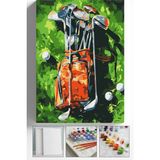 Corvo Sayılarla Boyama Seti Numaralı Tuval Fırça Boya Askı Aparatı Dahil Set 40X50 cm - Golf Çantası - 40x50cm