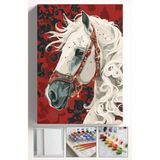 Corvo Sayılarla Boyama Seti Numaralı Tuval Fırça Boya Askı Aparatı Dahil Set 40X50 cm - Halı Desenli At - 40x50cm