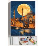 Corvo Sayılarla Boyama Seti Numaralı Tuval Fırça Boya Askı Aparatı Dahil Set 40X50 cm - Istanbul Camii - 40x50cm