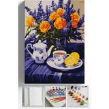 Corvo Sayılarla Boyama Seti Numaralı Tuval Fırça Boya Askı Aparatı Dahil Set 40X50 cm - Kahve ve Limon - 40x50cm