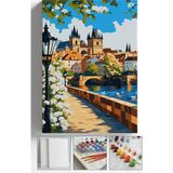 Corvo Sayılarla Boyama Seti Numaralı Tuval Fırça Boya Askı Aparatı Dahil Set 40X50 cm - Londra Şato - 40x50cm