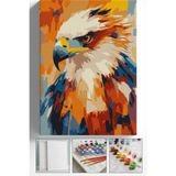 Corvo Sayılarla Boyama Seti Numaralı Tuval Fırça Boya Askı Aparatı Dahil Set 40X50 cm - Renkli Şahin - 40x50cm