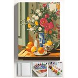 Corvo Sayılarla Boyama Seti Numaralı Tuval Fırça Boya Askı Aparatı Dahil Set 40X50 cm - Taze Limon - 40x50cm