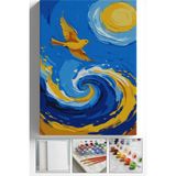 Corvo Sayılarla Boyama Seti Numaralı Tuval Fırça Boya Askı Aparatı Dahil Set 40X50 cm - Uçan Kuş - 40x50cm