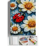 Corvo Sayılarla Boyama Seti Numaralı Tuval Fırça Boya Askı Aparatı Dahil Set 40X50 cm - Uğur Böceği - 40x50cm