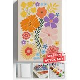 Corvo Sayılarla Boyama Seti Numaralı Tuval Fırça Boya Askı Aparatı Dahil Set 50X70 cm - Bohem Çiçekler
