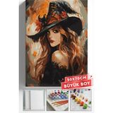Corvo Sayılarla Boyama Seti Numaralı Tuval Fırça Boya Askı Aparatı Dahil Set 50X70 cm - Cadı