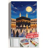 Corvo Sayılarla Boyama Seti Numaralı Tuval Fırça Boya Askı Aparatı Dahil Set 50X70 cm - Dolunay Kabe