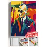 Corvo Sayılarla Boyama Seti Numaralı Tuval Fırça Boya Askı Aparatı Dahil Set 50X70 cm - Takım Elbise Atatürk