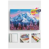 Corvo Sayılarla Boyama Seti Numaralı Tuval Fırça Boya Dahil Kasnaklı Set 50x70 Cm - DAĞ MANZARASI