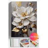 Corvo Sayılarla Boyama Seti Numaralı Tuval Fırça Boya Dahil Kasnaklı Set 50x70 Cm - İNCİLİ ÇİÇEK