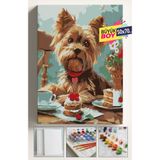 Corvo Sayılarla Boyama Seti Numaralı Tuval Fırça Boya Dahil Kasnaklı Set 50x70 Cm - SÜS KÖPEĞİ PASTA 1