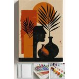 Corvo Sayılarla Boyama Seti Numaralı Tuval Fırça Boya Vazo Çiçek 40X50 Cm - Vazoda Yüz