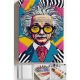 Corvo Sayılarla Boyama Tuval Seti Fırça Boya Dahil (Çıtalı) 40X50 Cm - Albert Einstein