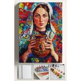 Corvo Sayılarla Boyama Tuval Seti Fırça Boya Dahil (Çıtalı) 40X50 Cm- Anadolu Kız