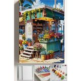 Corvo Sayılarla Boyama Tuval Seti Fırça Boya Dahil (Çıtalı) 40X50 Cm - Çiçek Bar