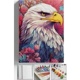 Corvo Sayılarla Boyama Tuval Seti Fırça Boya Dahil (Çıtalı) 40X50 Cm - Kartal