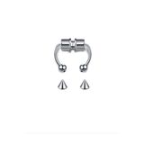 Corvus kolye&bileklik Mıknatıslı Fake Gümüş Renk Septum Piercing Paslanmaz Çelik 10 mm