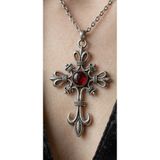 Corvus kolye&bileklik Silver Vintage Kırmızı Taşlı Gotik Kolye