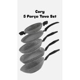 Cory 5 Parça Tava Seti Granit Wok Krep Grill Kare Grill Sahan