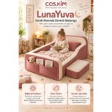 Cos.kim LunaYuva Montessori Çocuk Karyolası Tamamen Sünger Yıkanabilir Kılıf İç Yatak ve Puf Dahil
