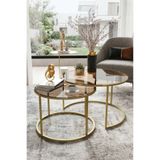 Cos.kim Milas Gold (ESKİTME) Orta Sehpa - Bronz Cam